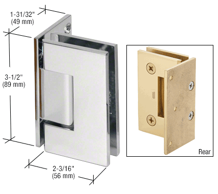 GDI Polished Chrome Geneva 044 Series Wall Mount Offset Back Plate Hinge