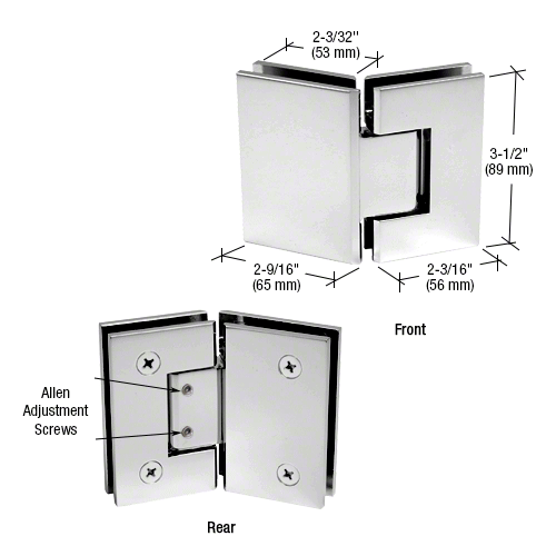 GDI Polished Chrome Geneva 345 Series Adjustable 135º Glass-to-Glass Hinge