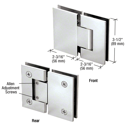 GDI Polished Chrome Geneva 380 Series Adjustable 180º Glass-to-Glass Hinge