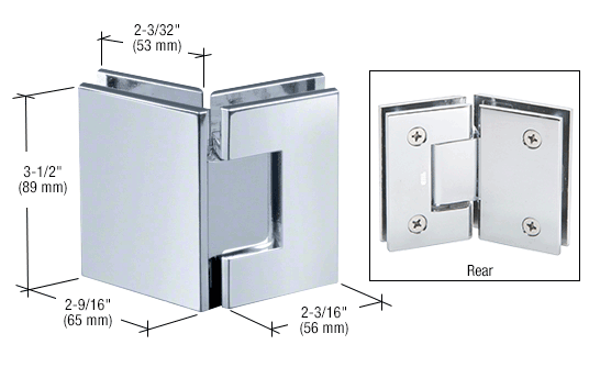 GDI Polished Chrome Geneva 545 Series 135 Degree Glass-to-Glass Hinge