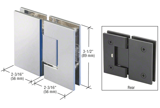 GDI Polished Chrome Geneva 580 Series 180 Degree Glass-to-Glass Hinge with 5 Degree Offset