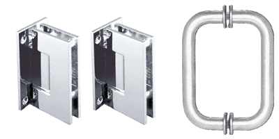 GDI Polished Chrome Geneva Shower Pull and Hinge Set
