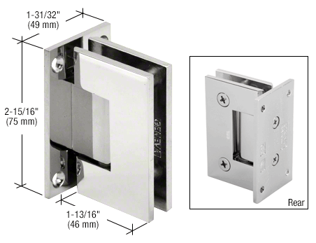 GDI Polished Chrome Junior Geneva 037 Series Wall Mount Full Back Plate Hinge