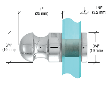 GDI Polished Chrome Mini Bulb Style Single-Sided Door Knob
