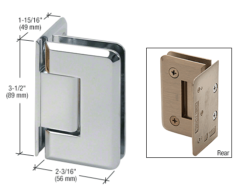 GDI Polished Chrome Pinnacle 044 Series Wall Mount Offset Back Plate Hinge