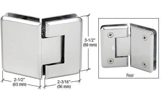 GDI Polished Chrome Pinnacle 045 Series 135 Degree Glass-to-Glass Standard Hinge