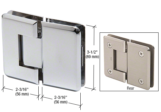 GDI Polished Chrome Pinnacle 180 Series 180 Degree Glass-to-Glass Standard Hinge