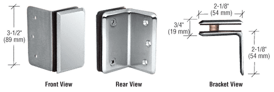 GDI Polished Chrome Pinnacle and Prima Series Wall Mount Bracket