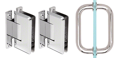 GDI Polished Chrome Pinnacle Shower Pull and Hinge Set