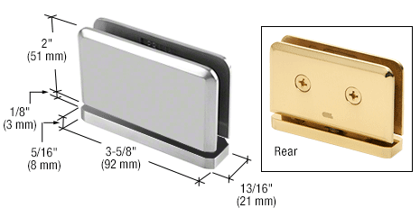 GDI Polished Chrome Prima 01 Series Top or Bottom Mount Hinge