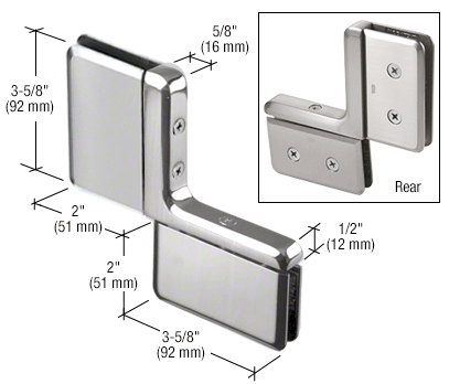 GDI Polished Chrome Prima 04 Series Inline Panel Mount Hinge