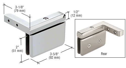 GDI Polished Chrome Prima 05 Series Left Hand Offset Mount Hinge