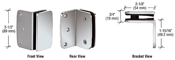 GDI Polished Chrome Roman Series Wall Mount Bracket