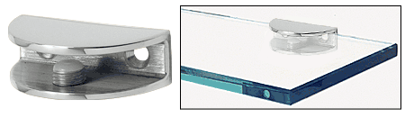 GDI Polished Chrome Rounded Interior Shower Shelf Clamp