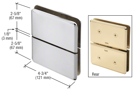 GDI Polished Chrome Senior Prima 02 Series Glass-to-Glass Mount Hinge