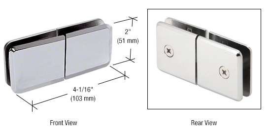 GDI Polished Chrome Square Beveled 180º Glass-to-Glass Movable Transom Clamp