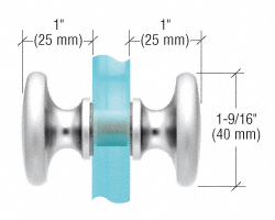 GDI Polished Chrome Traditional Style Back-to-Back Shower Door Knobs