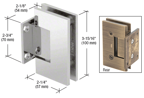 GDI Polished Chrome Vienna 074 Series Short Back Plate Wall Mount Hinge
