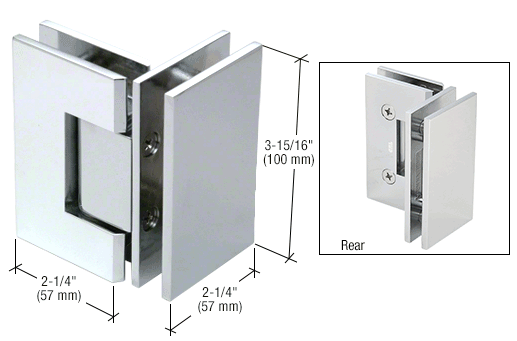 GDI Polished Chrome Vienna 092 Series 90 Degree Glass-to-Glass Hinge