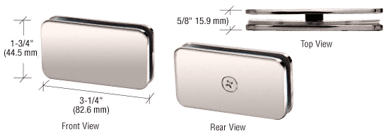 GDI Polished Nickel 180 Degree Traditional Style Glass Clamp