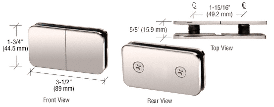 GDI Polished Nickel 180 Degree Traditional Style Split Face and 'Y' Inline Glass Clamp