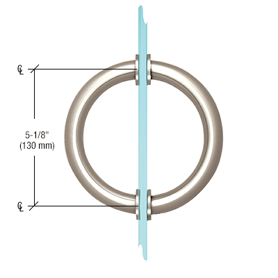GDI Polished Nickel 5-1/8" Tubular Back-to-Back Circular Style Brass Shower Door 3/4" Diameter Pull Handles