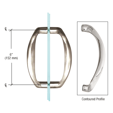 GDI Polished Nickel 6" Back-to-Back Sculptured Solid Pull Handle