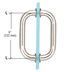 GDI Polished Nickel 6" Back-to-Back Solid Brass 3/4" Diameter Pull Handles with Metal Washers