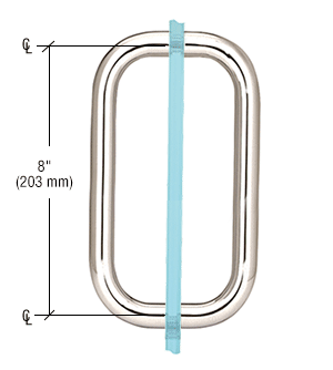 GDI Polished Nickel 8" Back-to-Back Solid 3/4" Diameter Pull Handles Without Metal Washers