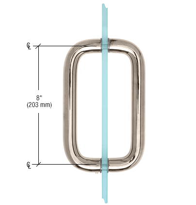 GDI Polished Nickel 8" Back-to-Back Solid Brass 1" Diameter Pull Handle Without Metal Washers