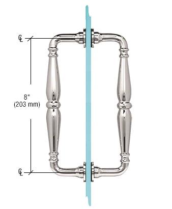 GDI Polished Nickel 8" Victorian Style Back-to-Back Pull Handles