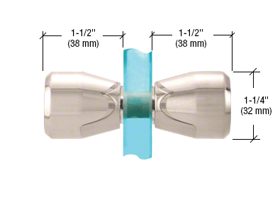 GDI Polished Nickel Back-to-Back Bow-Tie Style Knobs