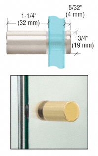 GDI Polished Nickel Cylinder Style Single-Sided Shower Door Knob