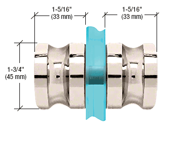 GDI Polished Nickel Euro Style Back-to-Back Shower Door Knobs