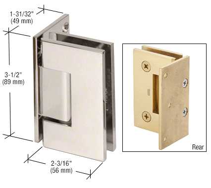 GDI Polished Nickel Geneva 044 Series Wall Mount Offset Back Plate Hinge