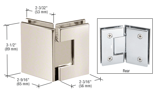 GDI Polished Nickel Geneva 045 Series 135 Degree Glass-to-Glass Hinge