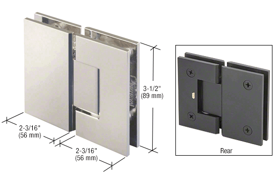 GDI Polished Nickel Geneva 580 Series 180 Degree Glass-to-Glass Hinge with 5 Degree Offset