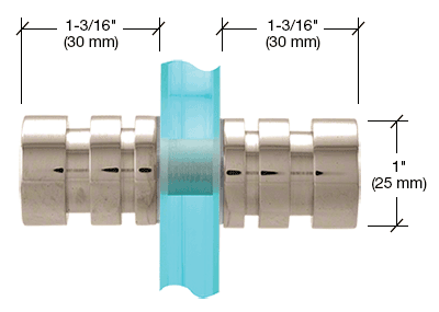 GDI Polished Nickel Junior Contemporary Style Back-to-Back Shower Door Knobs