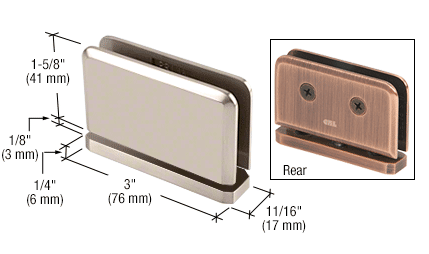 GDI Polished Nickel Junior Prima 01 Series Top or Bottom Mount Hinge