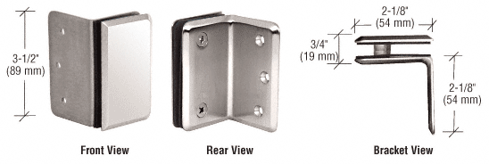 GDI Polished Nickel Pinnacle and Prima Series Wall Mount Bracket