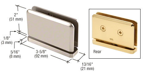 GDI Polished Nickel Prima 01 Series Top or Bottom Mount Hinge