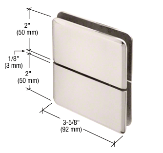 GDI Polished Nickel Prima 02 Series Glass-To-Glass Mount Hinge
