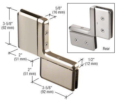 GDI Polished Nickel Prima 04 Series Inline Panel Mount Hinge