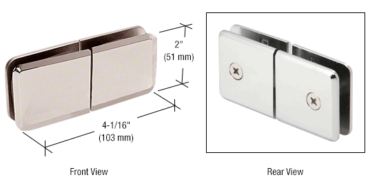GDI Polished Nickel Square Beveled 180º Glass-to-Glass Movable Transom Clamp