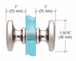GDI Polished Nickel Traditional Style Back-to-Back Shower Door Knobs