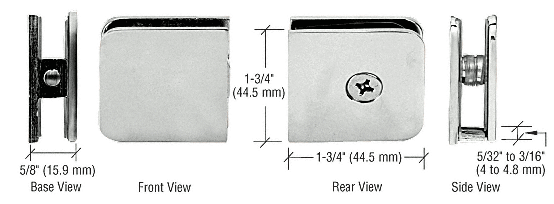 GDI Polished Nickel Traditional Style Fixed Panel U-Clamp