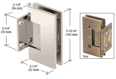 GDI Polished Nickel Vienna 074 Series Short Back Plate Wall Mount Hinge