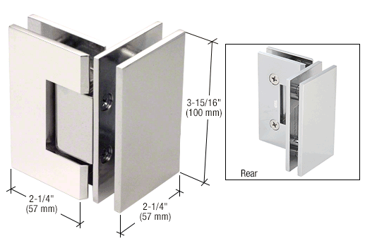 GDI Polished Nickel Vienna 092 Series 90 Degree Glass-to-Glass Hinge