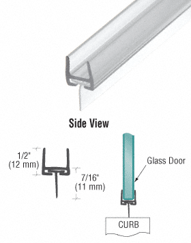 GDI Polycarbonate Bottom Rail With Wipe for 1/2" Glass