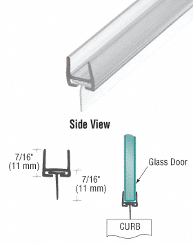 GDI Polycarbonate Bottom Rail With Wipe for 3/8" Glass
